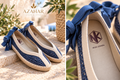 NK 593 Blue női lapos talpú espadrilles
