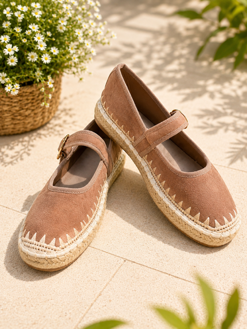 NK 588 Beige női lapos talpú espadrilles